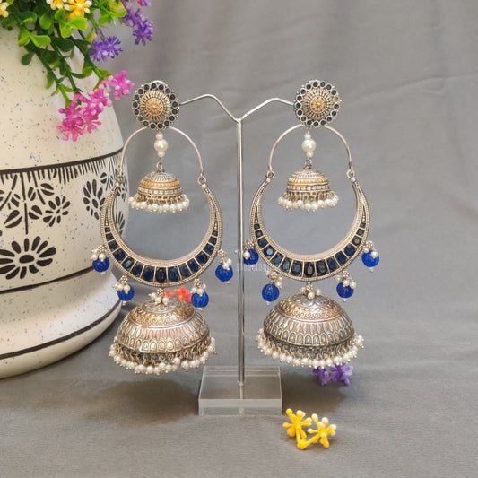 "Elegance" Silver Look Alike Chandbali