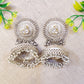 big silver plated jhumkas