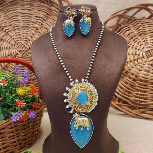 "Hayley " Silver Look Alike Dual Tone Necklace