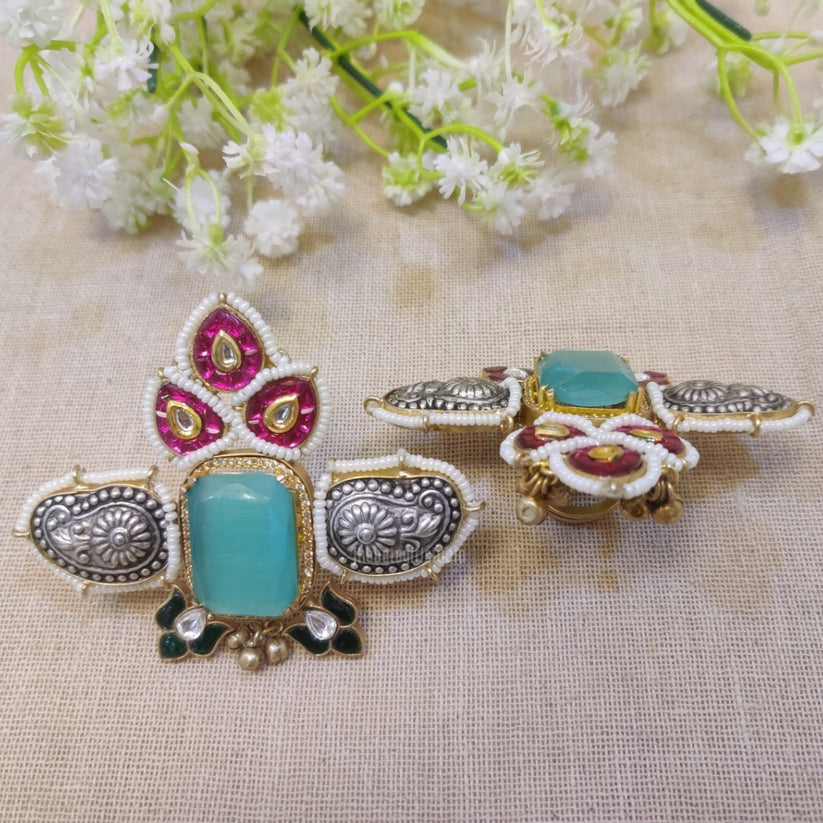 Padmav Dual-tone Turquoise Stone Ring