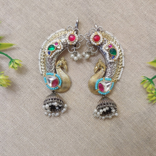 "Earlette" Silver Look Alike Kundan Studded Earcuff