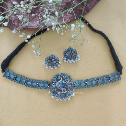 "Sleek" Silver Look Alike Oxidised Choker