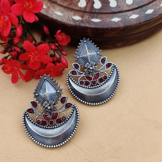 “Abhira” Silver Look Alike Oxidised Earring