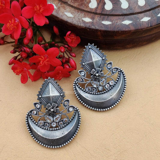 “Abhira” Silver Look Alike Oxidised Earring