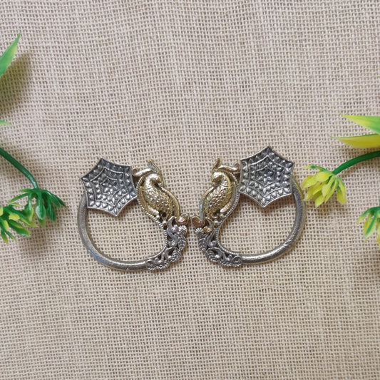 "Manek" Silver Look Alike Dual Tone Earrings