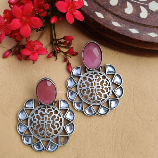 “Manjri” Silver Look Alike Oxidised Earring