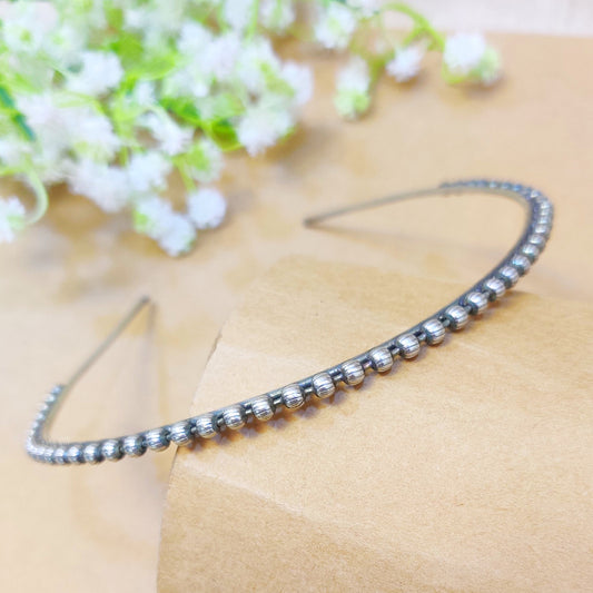 "Dots"Silver Look Alike Oxidised Hairband