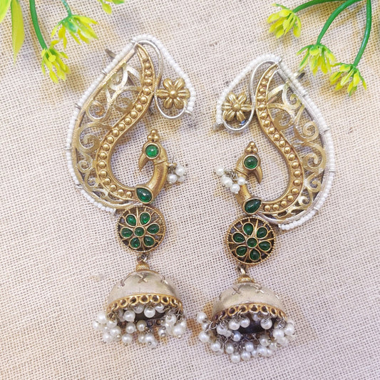 "Sajni" Silver Look Alike Dual Tone Earcuffs