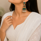 Rajeshwari Dual Tone Stone Earrings with pearls