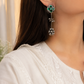 "Opal"Silver Look Alike Stone Earring