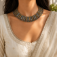 Sirtara Dual Tone Pearl Choker Necklace with Jhumka