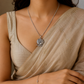 Pearl Oxidised Silver Look Alike Chain Pendant Necklace