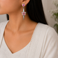 Sivara Silver Look Alike Pink Stone Kundan Earrings