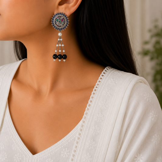 "Jinisha" Silver Look Alike Earrings
