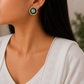 "“Ebru” Silver Look Alike Oxidised Red Stud "