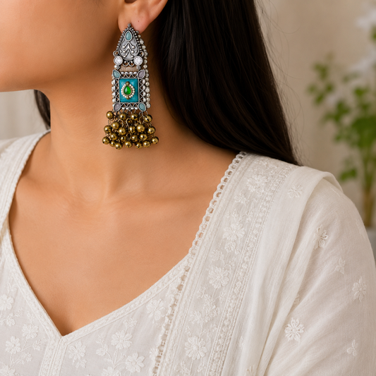 "Birch" Antique Oxidised Earrings