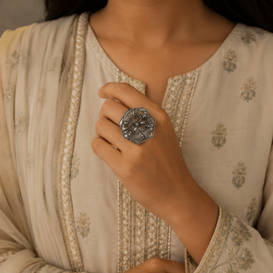 Cora Oxidised Finger Navratri Ring