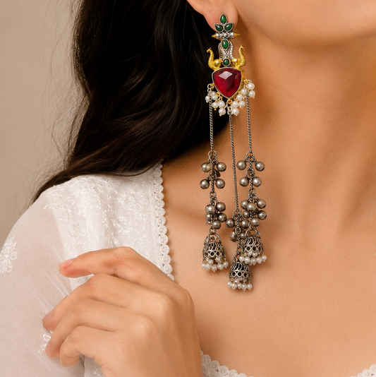 "Mrinal" Look Alike Dual Tone Stone Earring