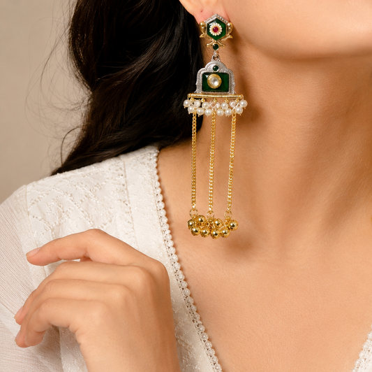 "Evara" Look Alike Dual Tone Stone Earring