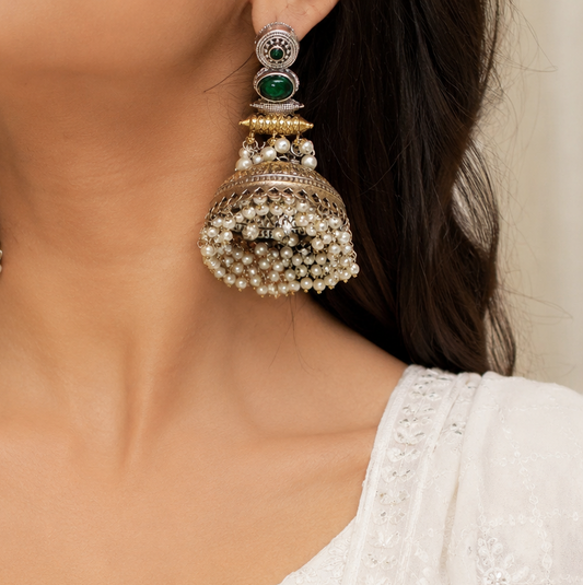 "Tarini" Look Alike Dual Tone Stone Earring