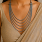 Oxori Silver Look Alike Oxidised Layered Chain Necklace