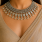 "Rivayat" silver look alike Choker Set For Navratri