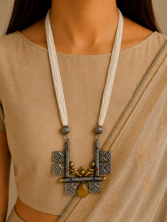 Mekong Moti Necklace with Earrings