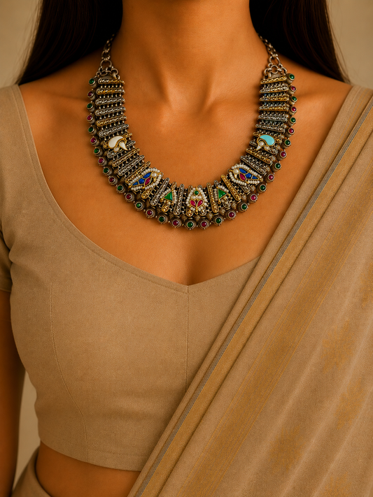 Moonvine Dual Tone Kundan Choker