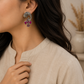 Paisley Oxidised Silver Earrings for Women