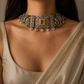 Gypsy Oxidised Dual Tone Kundan Choker Necklace Set