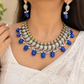 "Vidhi"Silver Look Alike Oxidised Choker