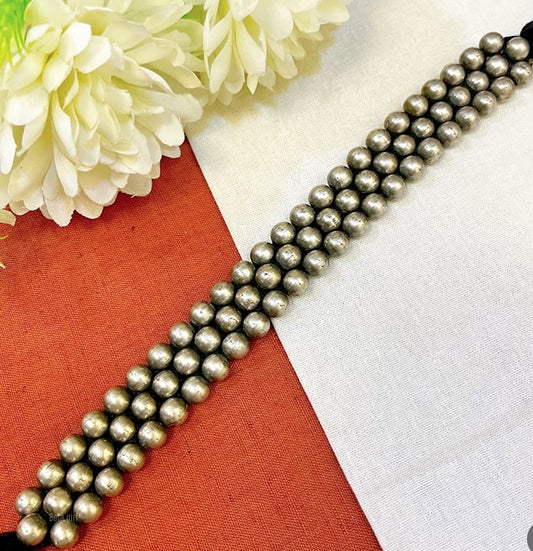 "3 Layer Ball" Silver Look Alike Choker