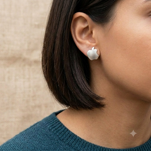 "Appiz" Oxidised Finish Apple Studs