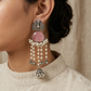 "Serene"Silver Look Alike Stone Earring