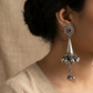 "Diamond Ghungruu" Silver look Alike Earrings