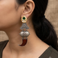 "Kitar" Silver Look Alike Dual Tone Earrings