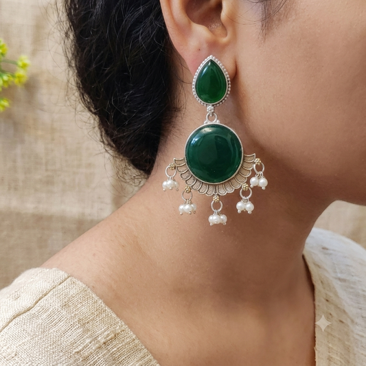 Ragini Oxidised Stone Earring For Girls