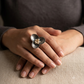 "Triya" Silver Look Alike Kundan Studded Ring