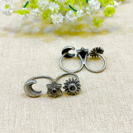 oxidized finger rings