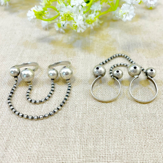 "Layer" Silver Look Alike Oxidized Ring
