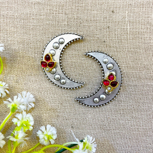 "Spire" Silver Look Alike Oxidized Earring