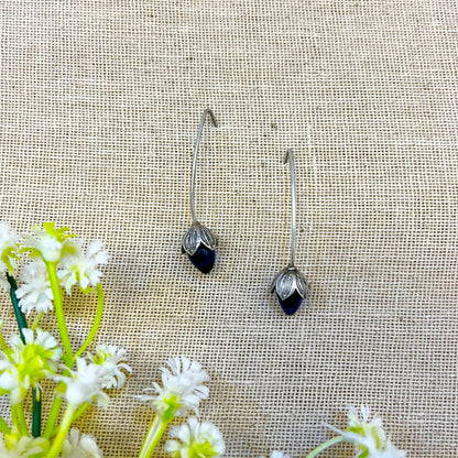 "Ivy" Silver Look Alike Stone Earing