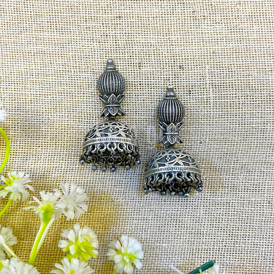 "Star" Silver Look Alike Oxidized Earrings
