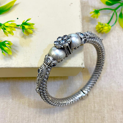 oxidised silver kada