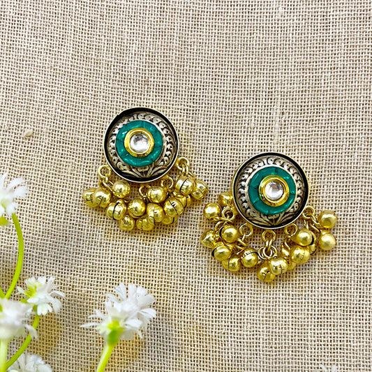 "Tisani" Silver Look Alike Dual Tone Stud Earrings