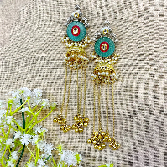 "Blush" Silver Plated Dual Tone Earring