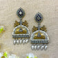 Dual Tone Oxidised Bird Earrings