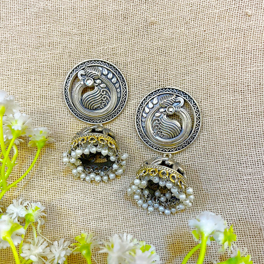 "Pakhi" Silver Look Alike Dual tone Earrings