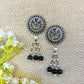 Oxidised drop earrinig
