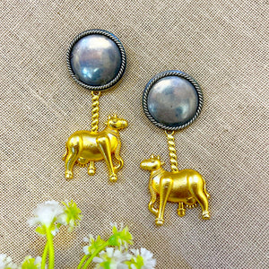 “Gaumata” Inspired Silver Look Alike Oxidised Earring